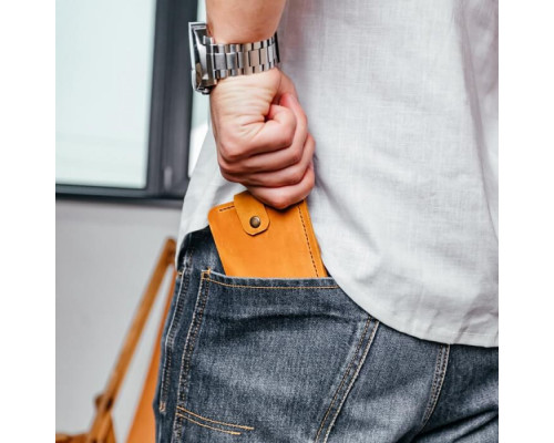 Чоловічий гаманець Біфолд рудий