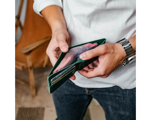 Чоловічий гаманець Біфолд зелений