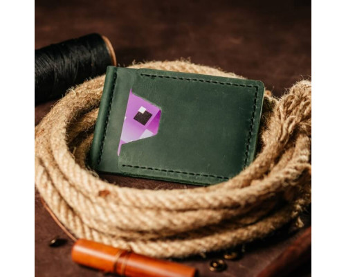 Затискач для грошей зелений
