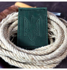 Затискач для грошей зелений Тризуб