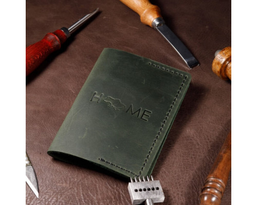 Чоловіча обкладинка на паспорт зелена Home