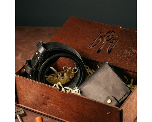 Подарунковий чоловічий набір з ременя Florida та гаманця Біфолд