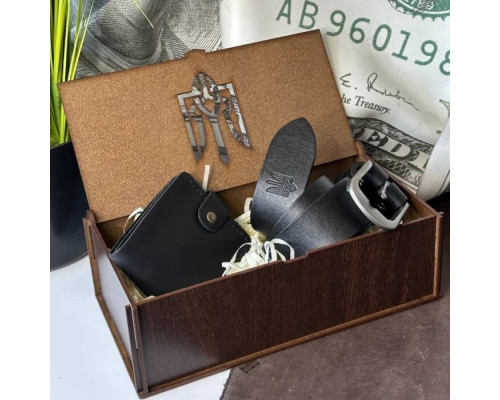 Подарунковий чоловічий набір з ременя Florida та гаманця Біфолд