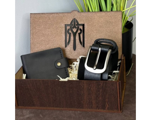 Подарунковий чоловічий набір з ременя Florida та гаманця Біфолд