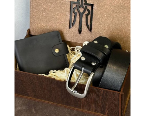 Подарунковий чоловічий набір з ременя Florida та гаманця Біфолд