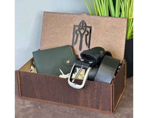 Подарунковий чоловічий набір з ременя Florida та гаманця Біфолд