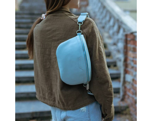 Жіноча сумка на пояс бананка Dallas блакитна