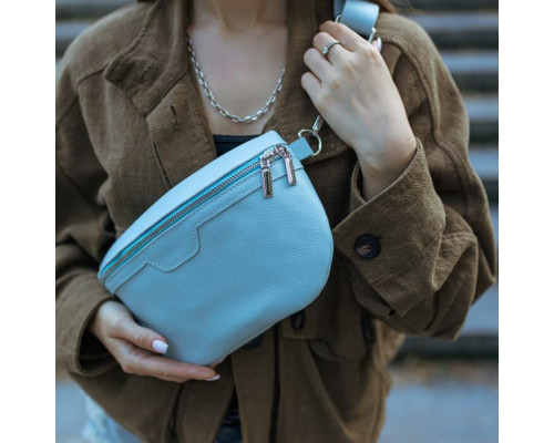 Жіноча сумка на пояс бананка Dallas блакитна