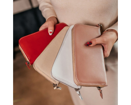 Жіночий клатч білий гладкий