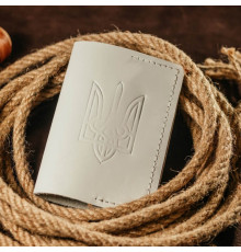 Обложка на паспорт женская белая Трезубец