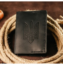 Обложка на паспорт женская черная Трезубец