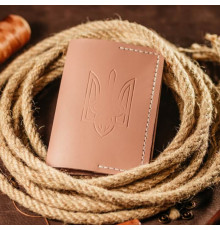 Обложка на паспорт женская розовая Тризубец