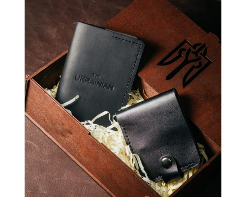 Женский подарочный набор из кошелька Бифолд и обложка на паспорт