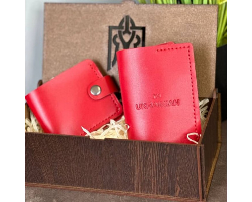 Женский подарочный набор из кошелька Бифолд и обложка на паспорт