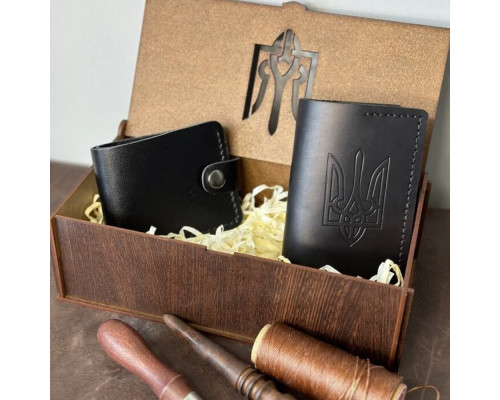 Женский подарочный набор из кошелька Бифолд и обложка на паспорт