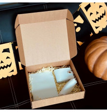 Женский набор из кошелька, обложки на паспорт и ключницы в белом цвете