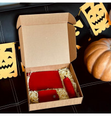 Женский набор из кошелька, обложки на паспорт и ключницы в красном цвете