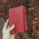 Женский набор из кошелька, обложки на паспорт и ключницы в красном цвете