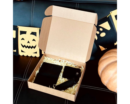 Женский набор из кошелька, обложки на паспорт и ключницы в черном цвете