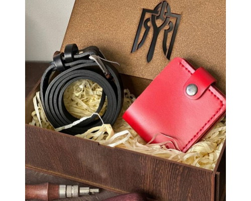 Женский подарочный набор из ремня Dakota и кошелька Бифолд