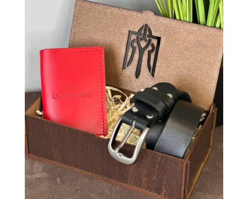 Женский подарочный набор из ремня Dakota и обложка на паспорт