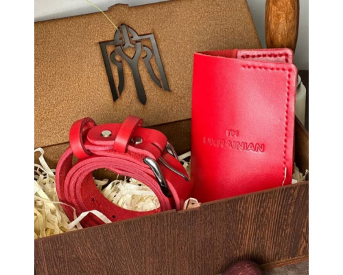 Женский подарочный набор из ремня Dakota и обложка на паспорт