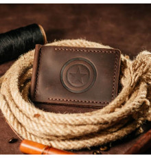 Зажим для денег коричневый Капитан Америка