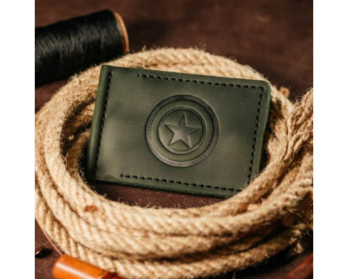 Зажим для денег зеленый Капитан Америка