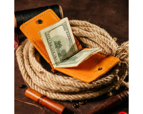 Зажим для денег рыжий Клон