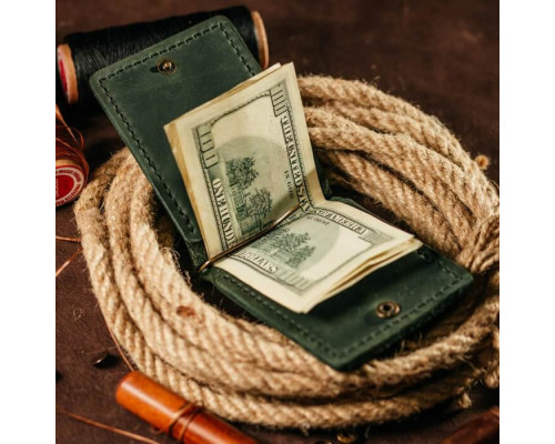 Зажим для денег зеленый Клон