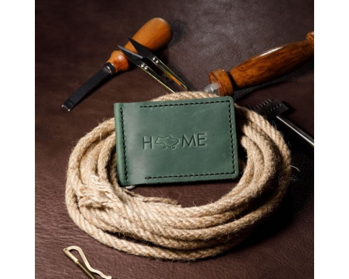 Зажим для денег зеленый Home