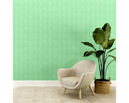 3D панель самоклеющаяся 700x770x7мм кирпич Мятный (012-7) SW-00000050