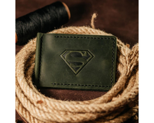 Зажим для денег зеленый Superman