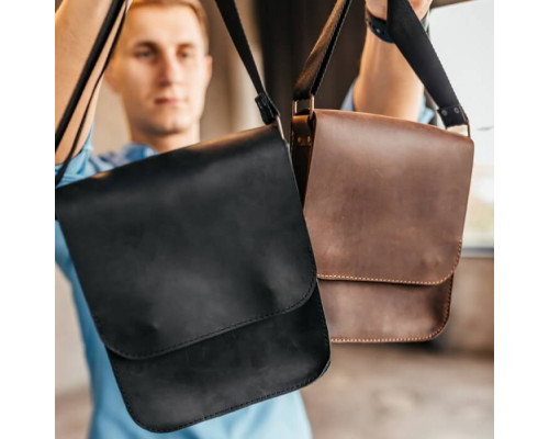 Мужская кожаная сумка через плечо Miami коричневая
