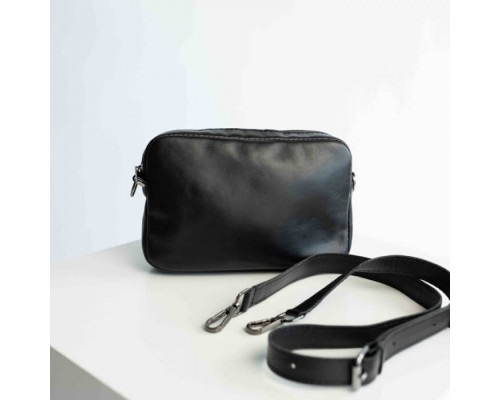 Женская сумка Париж черная гладкая