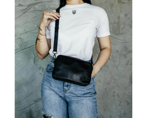 Женская сумка Париж черная гладкая