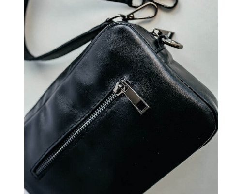 Женская сумка Париж черная гладкая