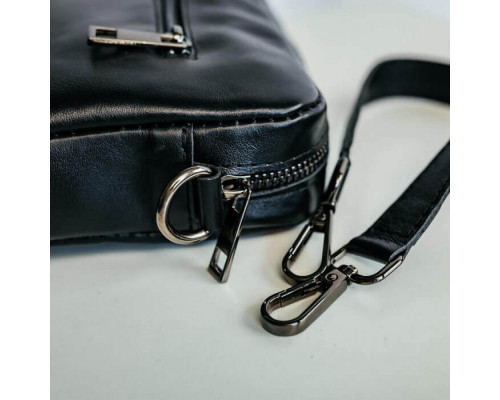 Женская сумка Париж черная гладкая