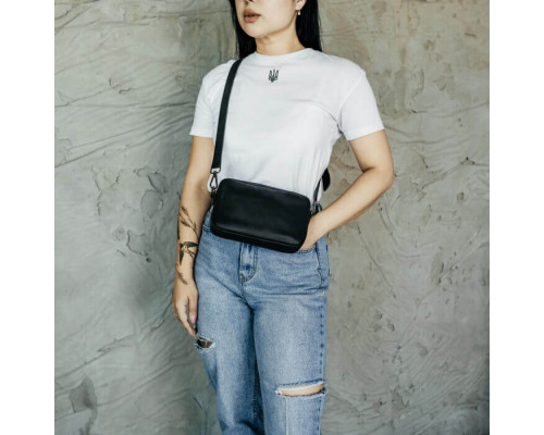 Женская сумка Париж черная гладкая