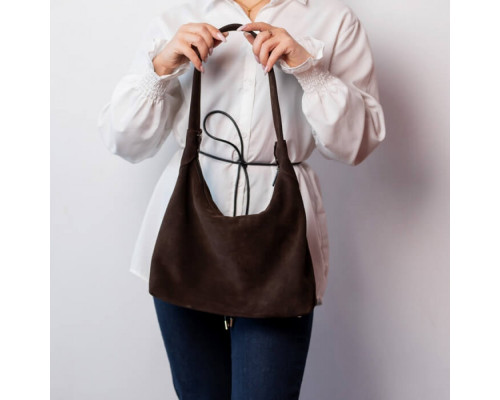 Женская сумка замшевая Аляска коричневая