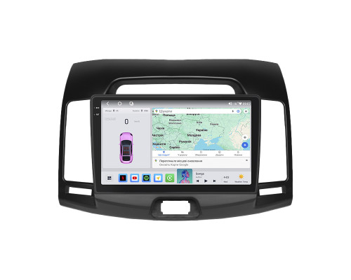 Штатная магнитола Lesko для Hyundai Avante IV 2006-2010 экран 9" 4/64 QLED CarPlay 4G Wi-Fi GPS 360 Prime