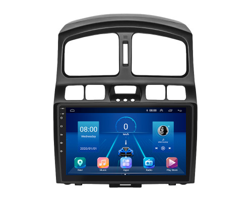 Штатная магнитола Lesko для Hyundai Santa Fe I 2000-2012 экран 9" 2/32Gb Wi-Fi GPS Base