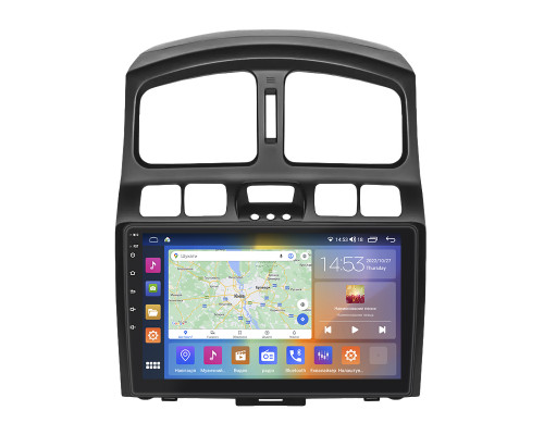 Штатная магнитола Lesko для Hyundai Santa Fe I 2000-2012 экран 9" 2/32Gb CarPlay 4G Wi-Fi GPS Prime