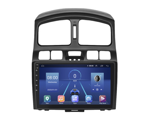 Штатная магнитола Lesko для Hyundai Santa Fe I 2000-2012 экран 9" 4/64Gb 4G Wi-Fi GPS Top