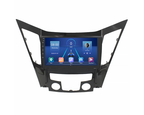 Штатная магнитола Lesko для Hyundai Sonata VI (YF) 2009-2014 экран 9" 2/32Gb 4G Wi-Fi GPS Top