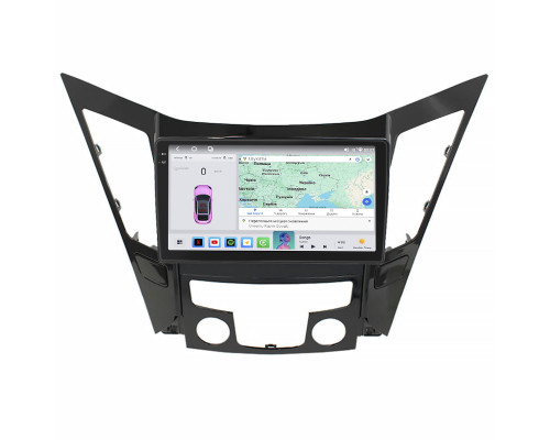 Штатная магнитола Lesko для Hyundai Sonata VI (YF) 2009-2014 экран 9" 4/64 QLED CarPlay 4G Wi-Fi GPS 360 Prime