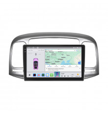 Штатная магнитола Lesko для Hyundai Verna II 2005-2010 экран 9" 4/64 QLED CarPlay 4G Wi-Fi GPS 360 Prime