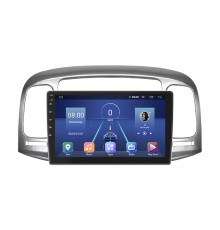 Штатная магнитола Lesko для Hyundai Verna II 2005-2010 экран 9" 4/64Gb 4G Wi-Fi GPS Top