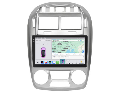 Штатная магнитола Lesko для Kia Cerato I Manual AC 2003-2007 экран 9" 4/64 QLED CarPlay 4G Wi-Fi GPS 360 Prime