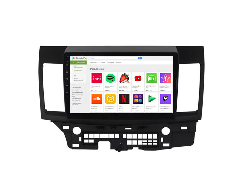 Штатная магнитола Lesko для Mitsubishi Lancer Evolution X 2007-2016 экран 10" 1/16Gb Wi-Fi GPS Base